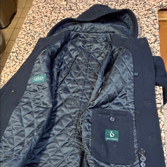 Kid’s Black Hooded Ralph Lauren pea-coat Jacket - Picture 3 of 4